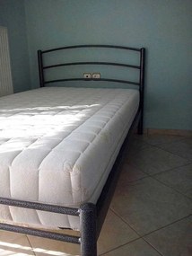 Κρεβάτι KELLY ΧΠ με τάβλες και στρώμα 130χ190 Μαύρο , μεταλλικό