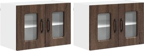 vidaXL Πάνελ πλυντηρίου πιάτων Kalmar 2 pcs Καφέ δρυς
