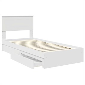 vidaXL Κρεβάτι Αποθήκης Λευκό 90 x 200 cm Επεξεργασμένο ξύλο