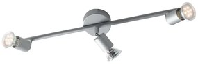 Φωτιστικό Οροφής - Σποτ Cooper SPOT-COOPER-3 Ρυθμιζόμενο 3xGU10 5W Led 55x15cm Silver Intec Metal