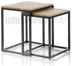 Σετ Τραπεζάκια Σαλονιού Καφέ 50x40x50
