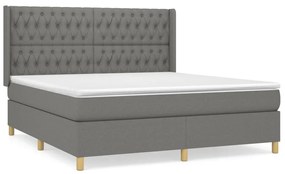 ΚΡΕΒΑΤΙ BOXSPRING ΜΕ ΣΤΡΩΜΑ ΣΚΟΥΡΟ ΓΚΡΙ 180X200 ΕΚ ΥΦΑΣΜΑΤΙΝ 3132250