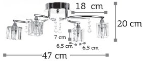 InLight Φωτιστικό οροφής από χρώμιο μέταλλο και κρύσταλλα (6120-4)