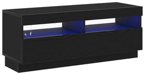 vidaXL Ντουλάπι τηλεόρασης με LED φώτα σε Μαύρο Δρυ 100x35x40 εκ. από επεξεργασμένο ξύλο