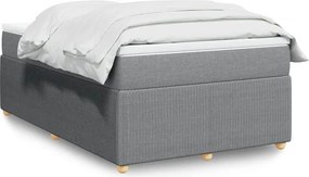 vidaXL Κρεβάτι Boxspring με Στρώμα Ανοιχτό Γκρι 120x200 εκ. Υφασμάτινο