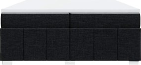 vidaXL Κρεβάτι Boxspring με Στρώμα Μαύρο 200x200 εκ. Υφασμάτινο