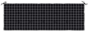 Μαξιλάρι Πάγκου Κήπου Μαύρο Καρό 150x50x3 εκ. Ύφασμα Oxford - Πολύχρωμο
