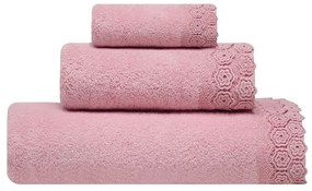Πετσέτες Zizel (Σετ 3τμχ) Pink Kentia Σετ Πετσέτες 70x140cm 100% Cotton