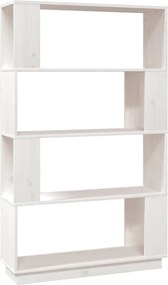 vidaXL Βιβλιοθήκη/Διαχωριστικό Χώρου Λευκό 80x25x132 εκ. Μασίφ Πεύκο