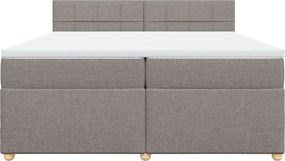 vidaXL Κρεβάτι Boxspring με Στρώμα Taupe 200x200 εκ. Υφασμάτινο