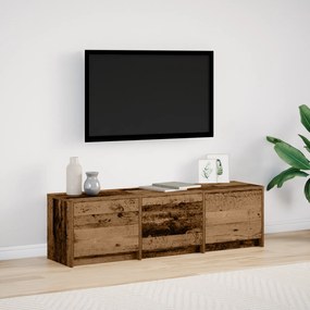 vidaXL Ντουλάπι τηλεόρασης με LED παλιό ξύλο 140x34x40 εκ. κατασκευασμένο ξύλο