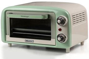 Ηλεκτρικός φούρνος Ariete VINTAGE 3919/04, 800W, 10 l, 3 λειτουργίες, Μέχρι 230°C, Διπλό θερμικό γυαλί, Χρονοδιακόπτης 60 λεπτά, Πράσινο
