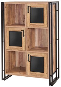 Ντουλάπι Arcas Erna 863SPH5115 89x35x127cm Pine-Black Μελαμίνη,Μέταλλο