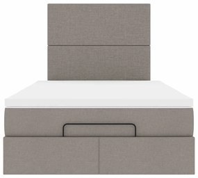 vidaXL Οθωμανικό κρεβάτι με στρώμα Taupe 120x190 cm Ύφασμα