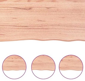 vidaXL Ράφι Τοίχου Ανοιχτό Καφέ 180x40x(2-4)εκ. Επεξ. Μασίφ Ξύλο Δρυός