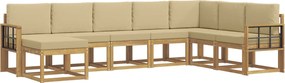 vidaXL Σειρά Καναπέ Εξωτερικού με μαξιλάρι 8 pcs Λευκό και Μπεζ