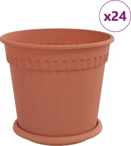 vidaXL Γλάστρες φυτών 24 pcs Κεραμιδί Ø 19 x 16 εκ Πλαστικό