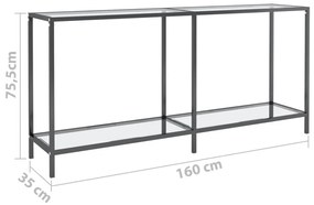vidaXL Τραπέζι Κονσόλα Διαφανές 160 x 35 x 75,5 εκ. από Ψημένο Γυαλί
