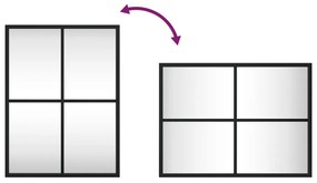 Καθρέφτης Ορθογώνιος Μαύρος 30 x 40 εκ. από Σίδερο - Μαύρο