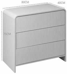 Συρταριέρα Zeplen pakoworld MDF σε λευκή απόχρωση 80x40x75εκ