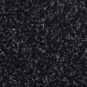Πατάκια Σκάλας Αυτοκόλλητα 15 τεμ Μαύρα 56x17x3εκ. Βελονιασμένο - Μαύρο