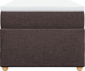 vidaXL Κρεβάτι Boxspring με Στρώμα Σκούρο Καφέ 100x200 εκ. Υφασμάτινο