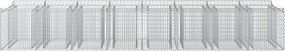vidaXL Ανασηκωμένο κρεβάτι gabion 3 pcs Ασημί
