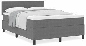 vidaXL Κρεβάτι με ελατήρια Απαλό Γκρι,Λευκό 203 x 144 x 88 εκ Βελούδο