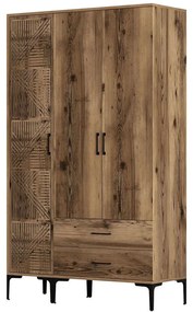Ντουλάπα Τρίφυλλη Kumsal 845HCT5452 120x47,5x201,4cm Walnut Three Door