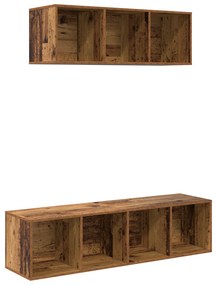 vidaXL Σετ Τηλεοπτικού Κάδου 2 pcs Παλαιό ξύλο 37 x 37 x 142.5 εκ