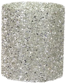 Κηροπήγιο Γυάλινο 13,5x15εκ. Strass Silver Art Et Lumiere 30548