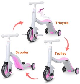GC SCOOTER FUN HD 868 3 σε 1 Πολυμορφικό Γκρι/Ροζ