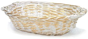 Καλάθι Οβάλ Λευκό/Χρυσό 38x28cm