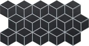Karag Rhombus Black 26,5x51 - Πλακάκι μπάνιου &amp; κουζίνας