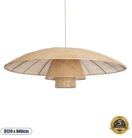 Κρεμαστό Φωτιστικό Οροφής Μονόφωτο Boho Μπεζ ZORA 02140 Globostar-2140-Μπεζ 02140