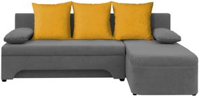 Γωνιακός καναπές Lamor-Γκρι - Κίτρινο