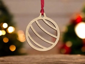 Intra απο ξύλο plywood 3mm-4mm πάχος – Χριστουγεννιάτικη ριγέ μπάλα 25x30 cm INTRAVECTRY-MY546836