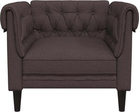 vidaXL Πολυθρόνα Chesterfield Σκούρο Καφέ Υφασμάτινη