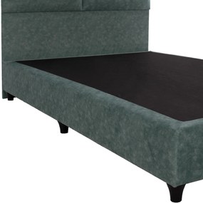 Επενδυμένο Κρεβάτι MILO Ημίδιπλο Nubuck Πράσινο 120x200 εκ. 120x202x136 εκ.
