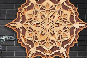 Σετ των 2 Intra απο ξύλο plywood 3mm-4mm πάχος 3d Layered Mandala Design Δίασταση 30x30 cm INTRAFABR-77623643
