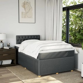 Κρεβάτι Boxspring με Στρώμα Σκούρο Γκρι 120x190 εκ Υφασμάτινο 3287403
