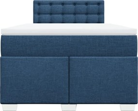 vidaXL Κρεβάτι Boxspring με Στρώμα Μπλε 120x200 εκ. Υφασμάτινο