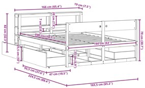 ΣΚΕΛΕΤΟΣ ΚΡΕΒΑΤΙΟΥ ΧΩΡΙΣ ΣΤΡΩΜΑ 160X200 ΕΚ ΜΑΣΙΦ ΞΥΛΟ ΠΕΥΚΟΥ 3306375