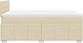 vidaXL Κρεβάτι Boxspring με Στρώμα Κρεμ 120x200 εκ. Υφασμάτινο