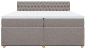 vidaXL Κρεβάτι Boxspring με Στρώμα Taupe 200x200 εκ. Υφασμάτινο