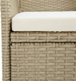 vidaXL Σετ Τραπεζαρίας Κήπου 5 Τεμαχίων Μπεζ και Μαύρο με Μαξιλάρια