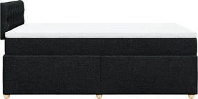 vidaXL Κρεβάτι Boxspring με Στρώμα Μαύρο 120x200 εκ. Υφασμάτινο