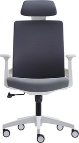 BF8900 Πολυθρόνα Γραφείου Διευθυντή, Άσπρο - Γκρι, Mesh Γκρι, Ύφασμα Γκρι   1τμχ