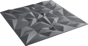 vidaXL Πάνελ τοίχου 48 pcs Αμέθυστος Γκρι 50 x 50 cm Φελιζόλ XPS