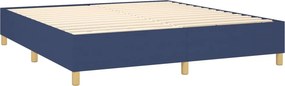 vidaXL Κρεβάτι Boxspring με Στρώμα &amp; LED Μπλε 160x200 εκ. Υφασμάτινο